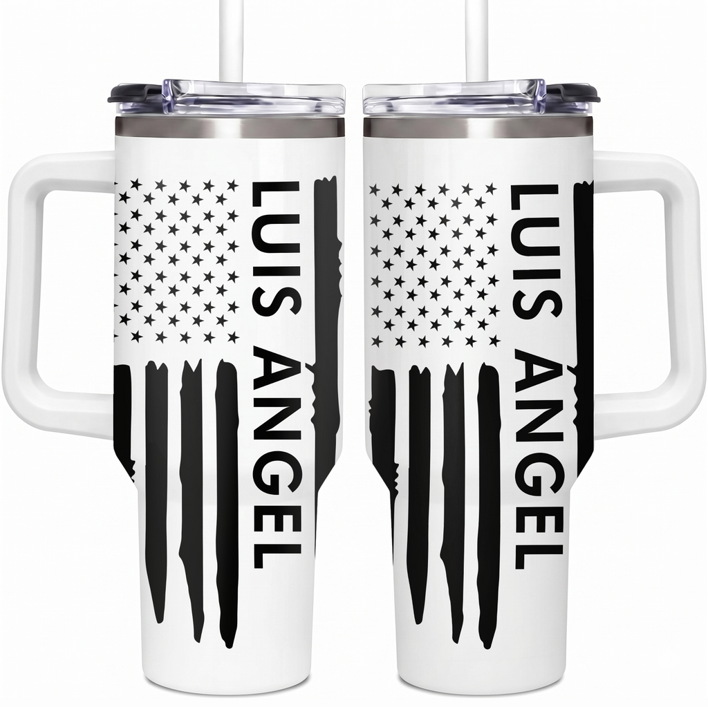Custom Sunflower 40oz Tumbler With Handle, Personalized Name Travel Mug