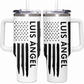 Custom Sunflower 40oz Tumbler With Handle, Personalized Name Travel Mug