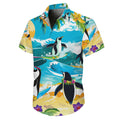 Penguin Hawaiian Shirt, Aloha Button Up Shirt for Men & Women, Tropical Short Sleeve Beach Vacation Summer Casual Shirt - 002