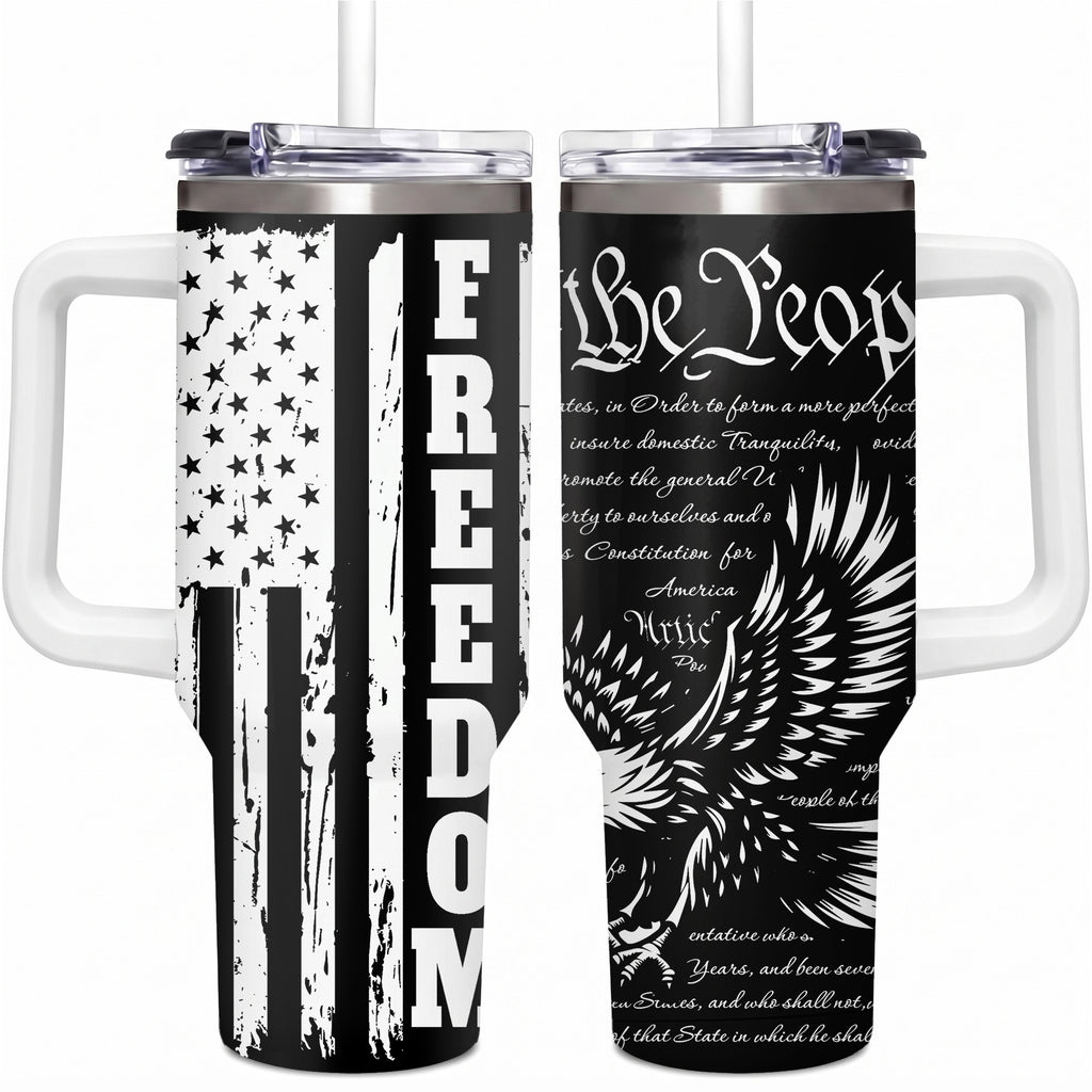 USA Tumbler 40oz With Handle, America Tumbler Gifts