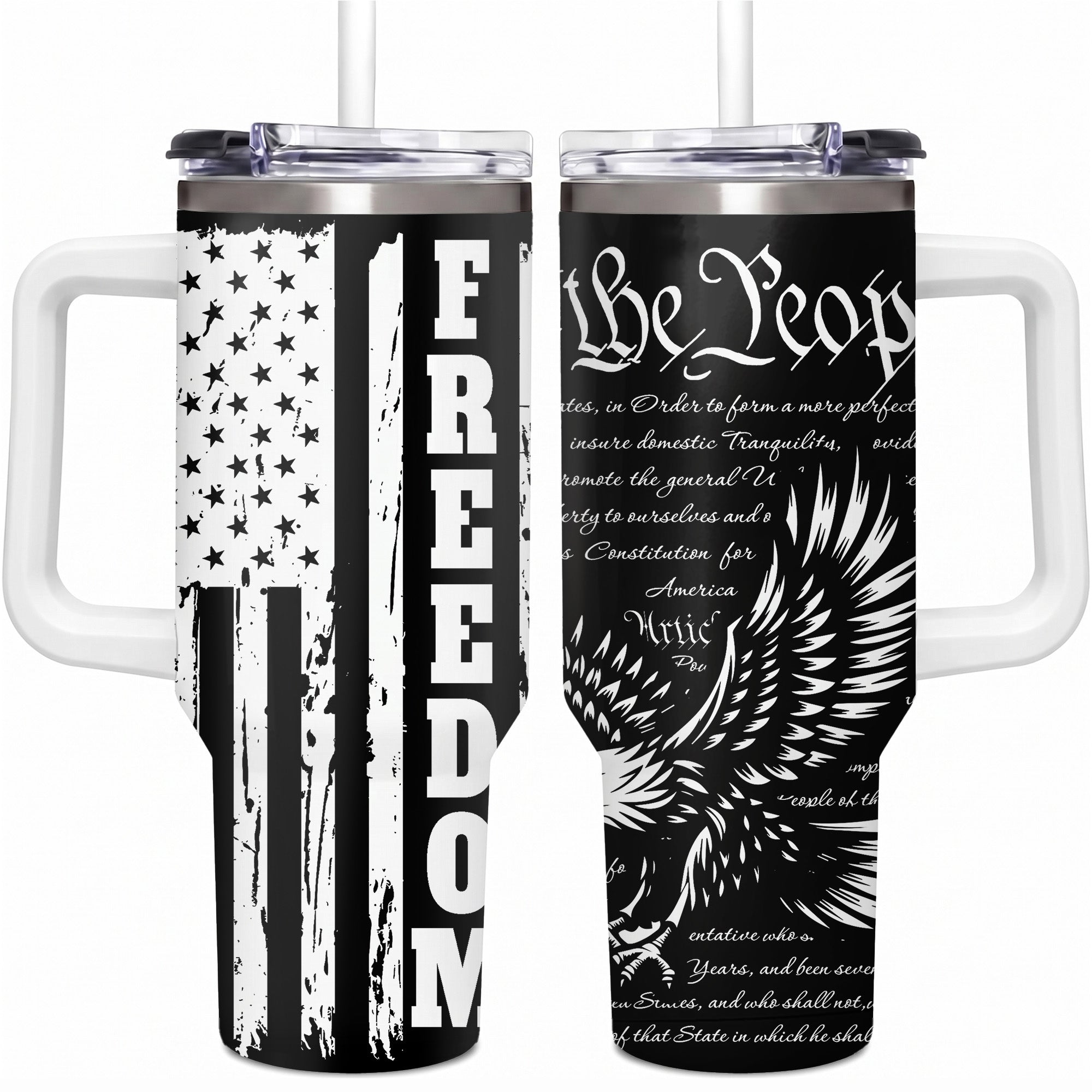 USA Tumbler 40oz With Handle, America Tumbler Gifts