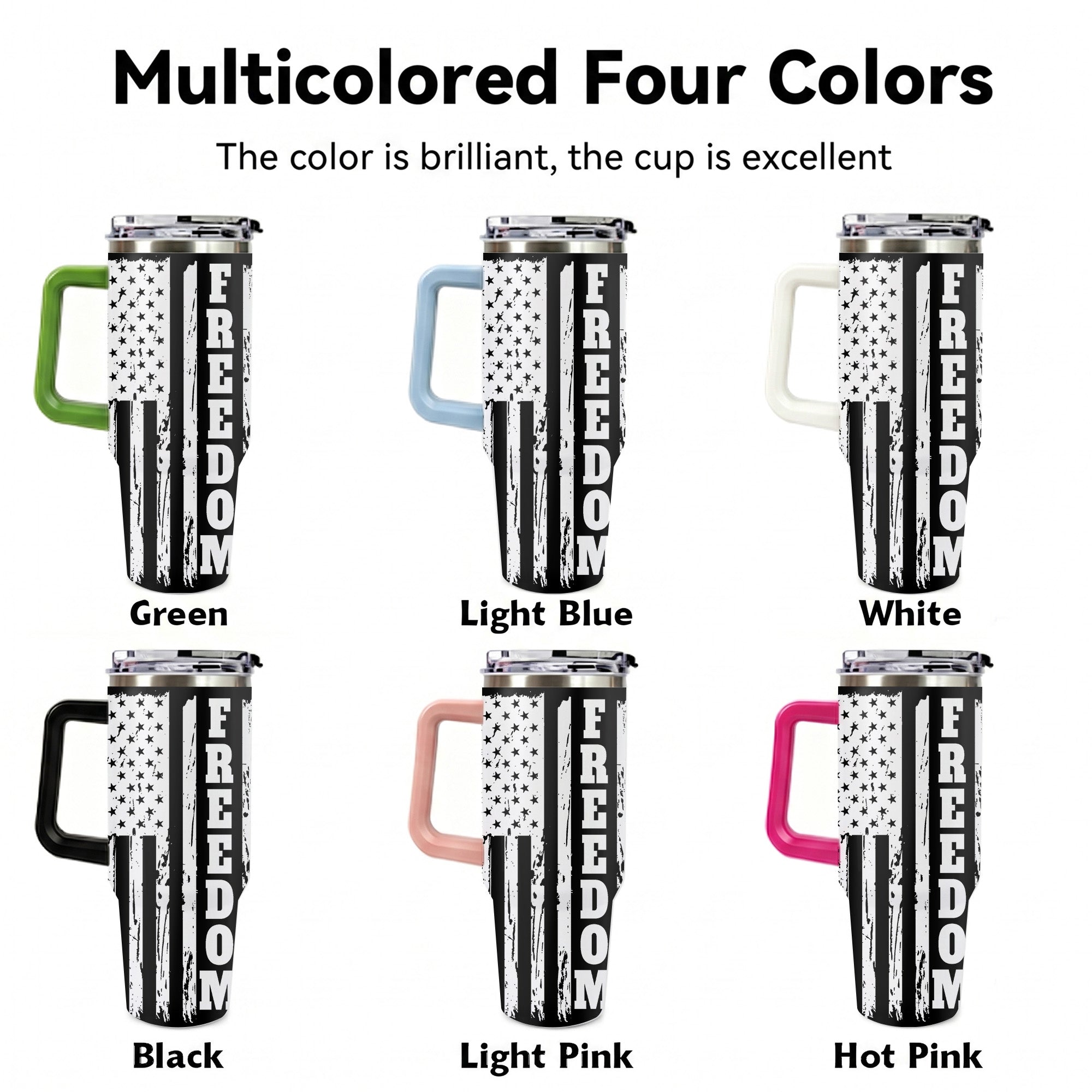 USA Tumbler 40oz With Handle, America Tumbler Gifts