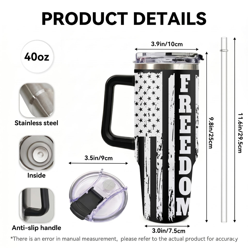USA Tumbler 40oz With Handle, America Tumbler Gifts