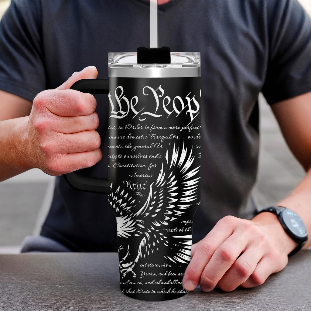 USA Tumbler 40oz With Handle, America Tumbler Gifts