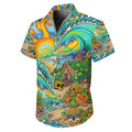 Skull Hawaiian Shirt, Personalized Aloha Shirt, Tropical Button Up Shirt, Beach Vacation Shirt