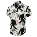 Bigfoot Hawaiian Shirt for Men, Sasquatch Button Up Shirt for Men, Tropical Short Sleeve Beach Vacation Summer Casual Shirt - 0012