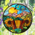 Accordion Suncatcher, Sunflower Stained Glass Window Hanging, Music Lover Gifts, Suncatchers For Windows Hanging, Garden Suncatchers, Stained Glass Suncatcher, Window Decorations, Sun Catcher