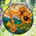 Saxophone Suncatcher, Sunflower Stained Glass Window Hanging, Music Lover Gift