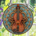 Violin Suncatcher, Stained Glass Window Hanging, Music Lover Window Decor