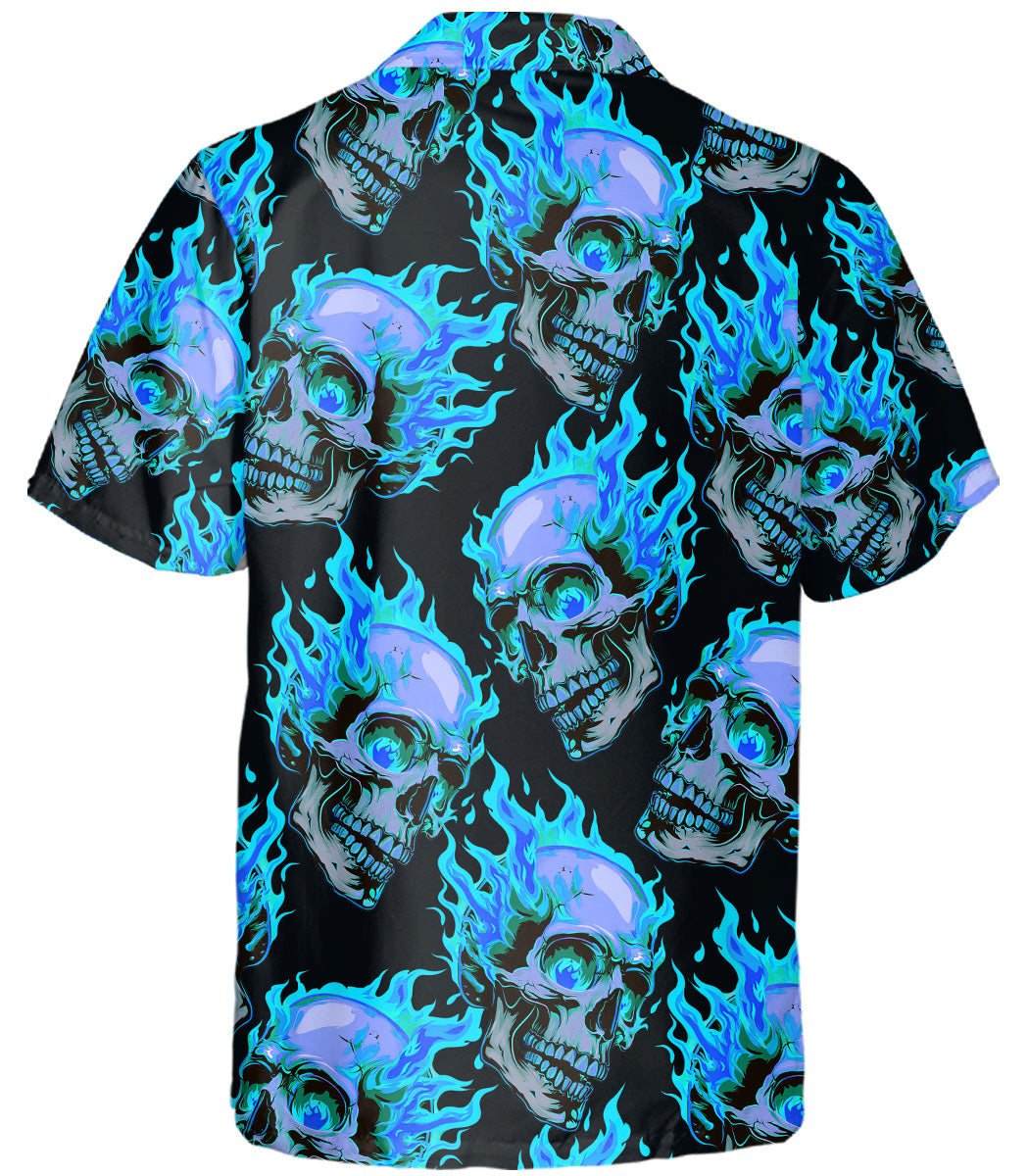 Skull Hawaiian Shirt, Personalized Aloha Shirt, Tropical Button Up Shirt, Beach Vacation Shirt