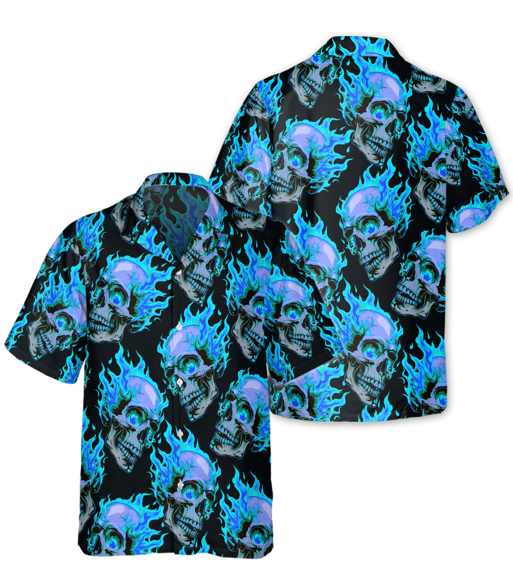 Skull Hawaiian Shirt, Personalized Aloha Shirt, Tropical Button Up Shirt, Beach Vacation Shirt