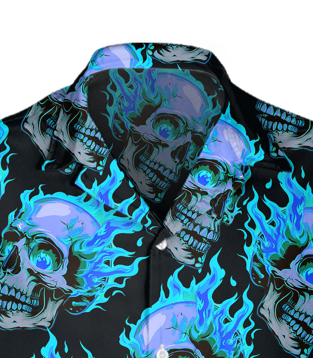 Skull Hawaiian Shirt, Personalized Aloha Shirt, Tropical Button Up Shirt, Beach Vacation Shirt