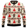 Funny Bigfoot Ugly Christmas Sweater, Sasquatch Pine Tree Holiday Sweatshirt, Camper Outdoor Lover Gag Gift
