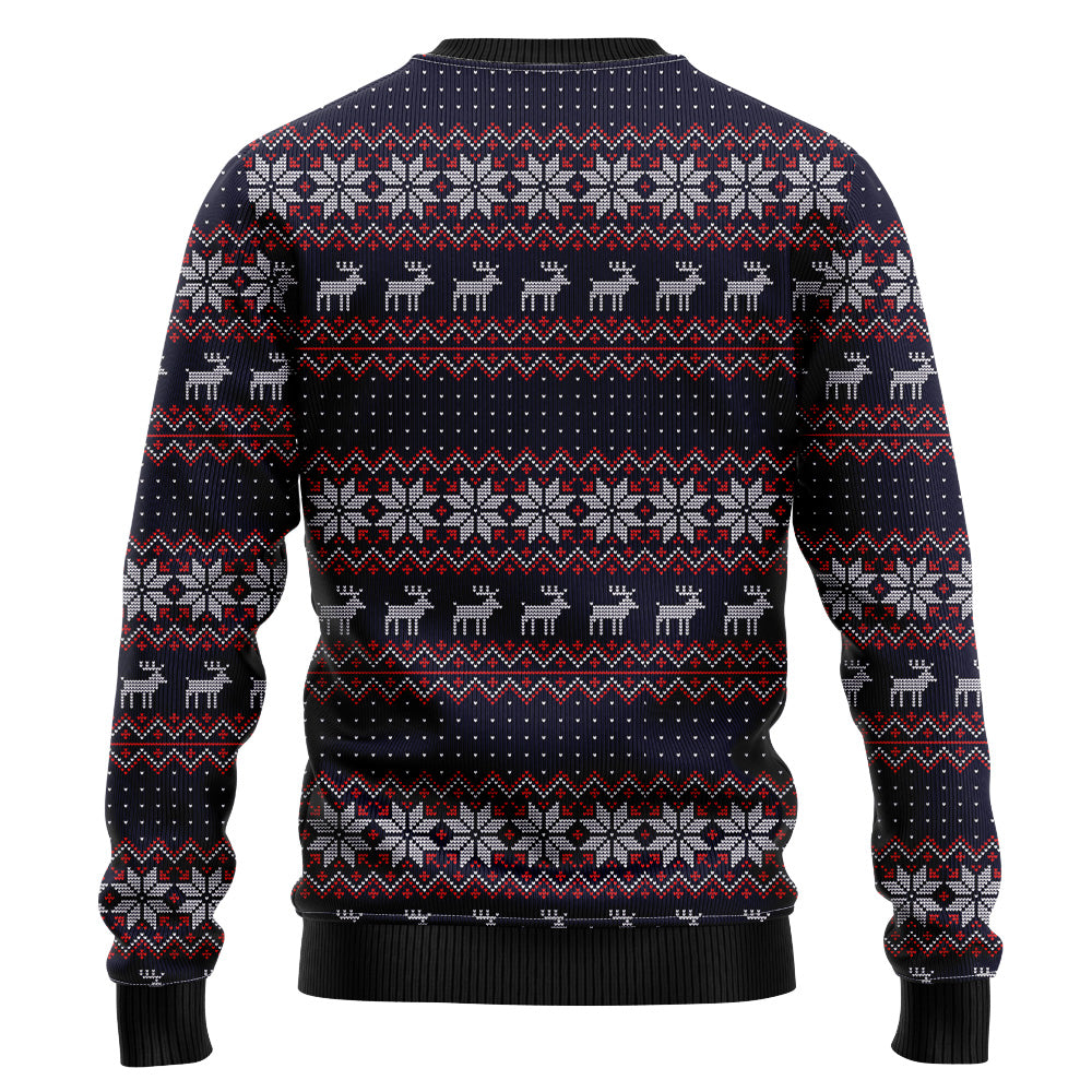3D Santa Riding Motorcycle Ugly Christmas Sweater, Funny Biker Gag Gift Pullover, Chopper Holiday Apparel